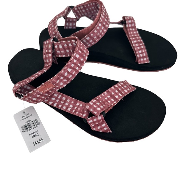 L.L. Bean Shoes - L.L. Bean Maine Isle 4 Point Sandal Print, Pink Check, Size 8